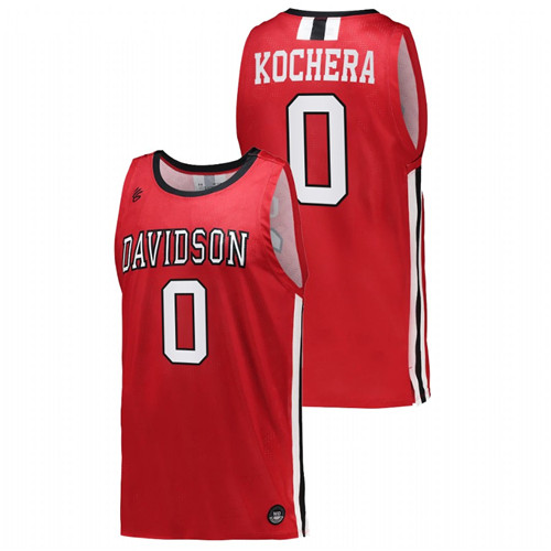 2022-23 Davidson Wildcats Connor Kochera College Basketball Red Jersey Men