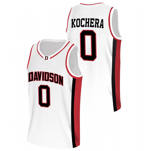 2022-23 Davidson Wildcats Connor Kochera College Basketball White Jersey Men