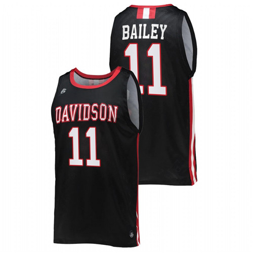 2022-23 Davidson Wildcats Reed Bailey College Basketball Black Jersey Men