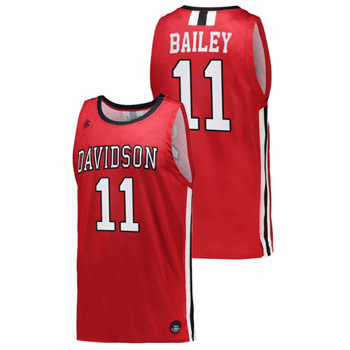 2022-23 Davidson Wildcats Reed Bailey College Basketball Red Jersey Men