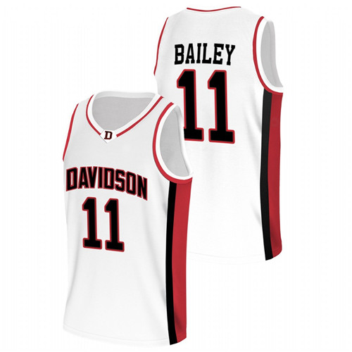 2022-23 Davidson Wildcats Reed Bailey College Basketball White Jersey Men