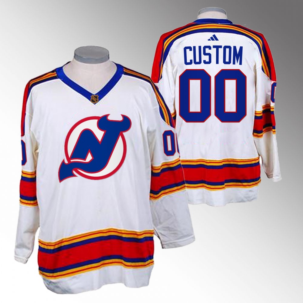 2022-23 Devils Custom White Reverse Retro 2.0 Replica Jersey