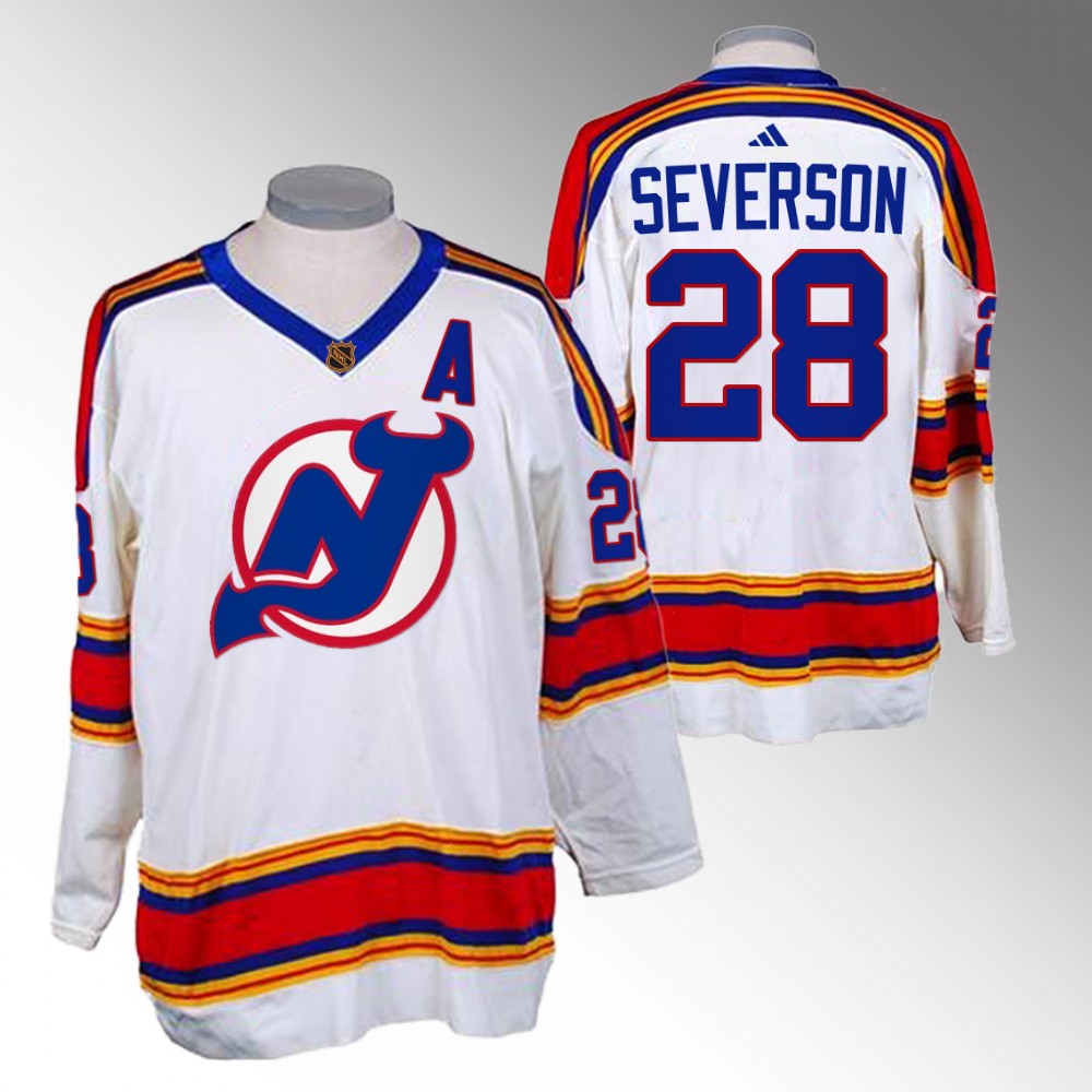 2022-23 Devils Damon Severson White Reverse Retro 2.0 Replica Jersey
