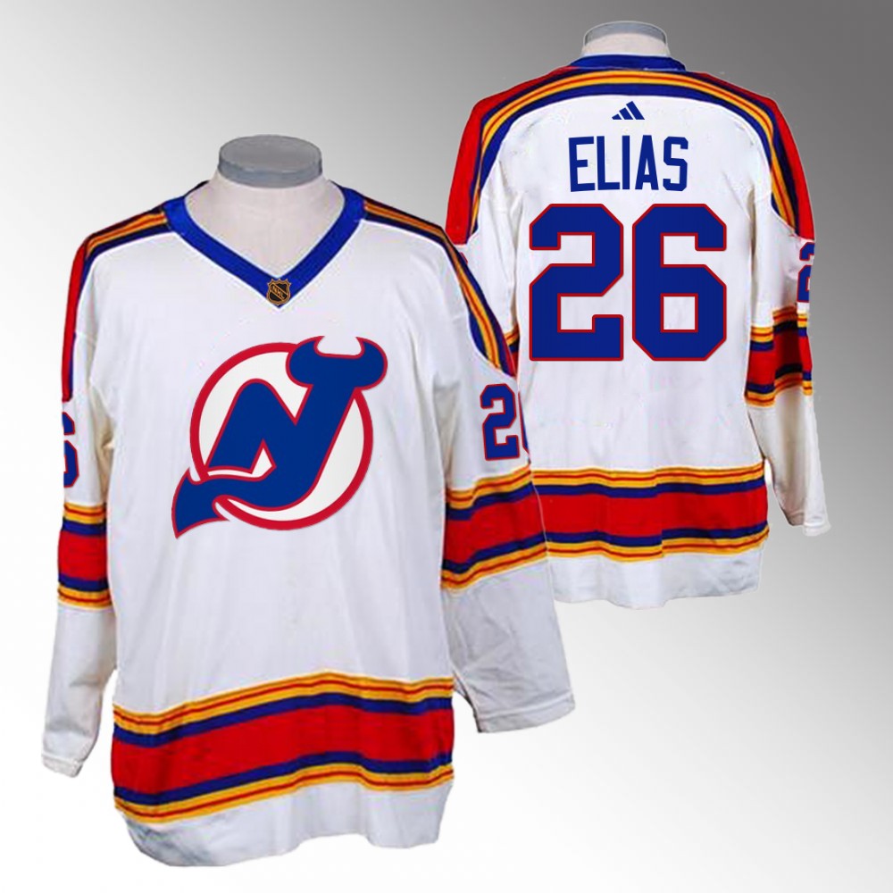 2022-23 Devils Patrik Elias White Reverse Retro 2.0 Replica Jersey