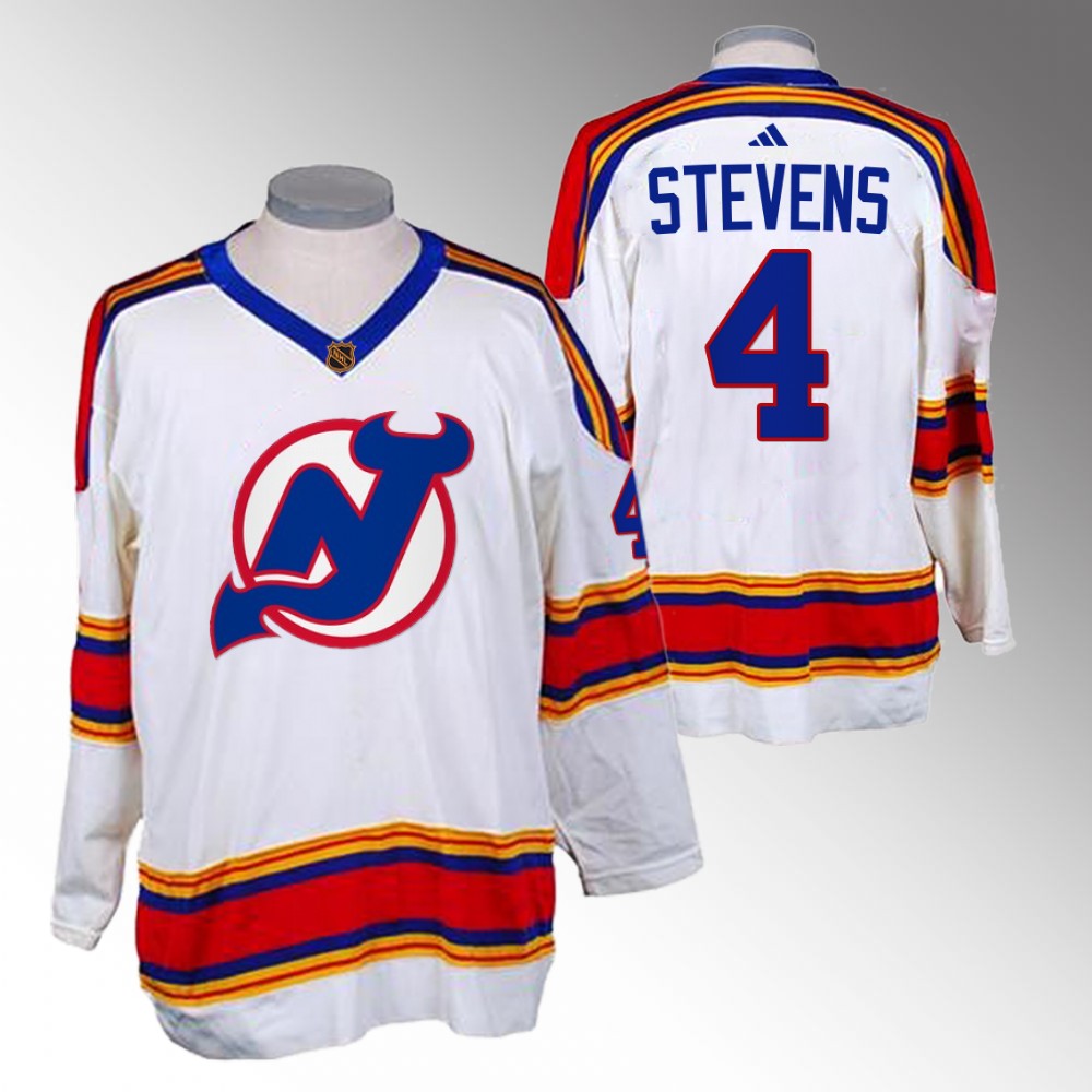 2022-23 Devils Scott Stevens White Reverse Retro 2.0 Replica Jersey