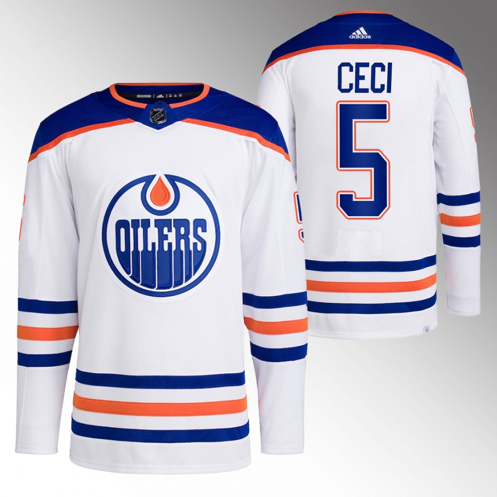 2022-23 Edmonton Oilers Cody Ceci White Primegreen Authentic Away Jersey