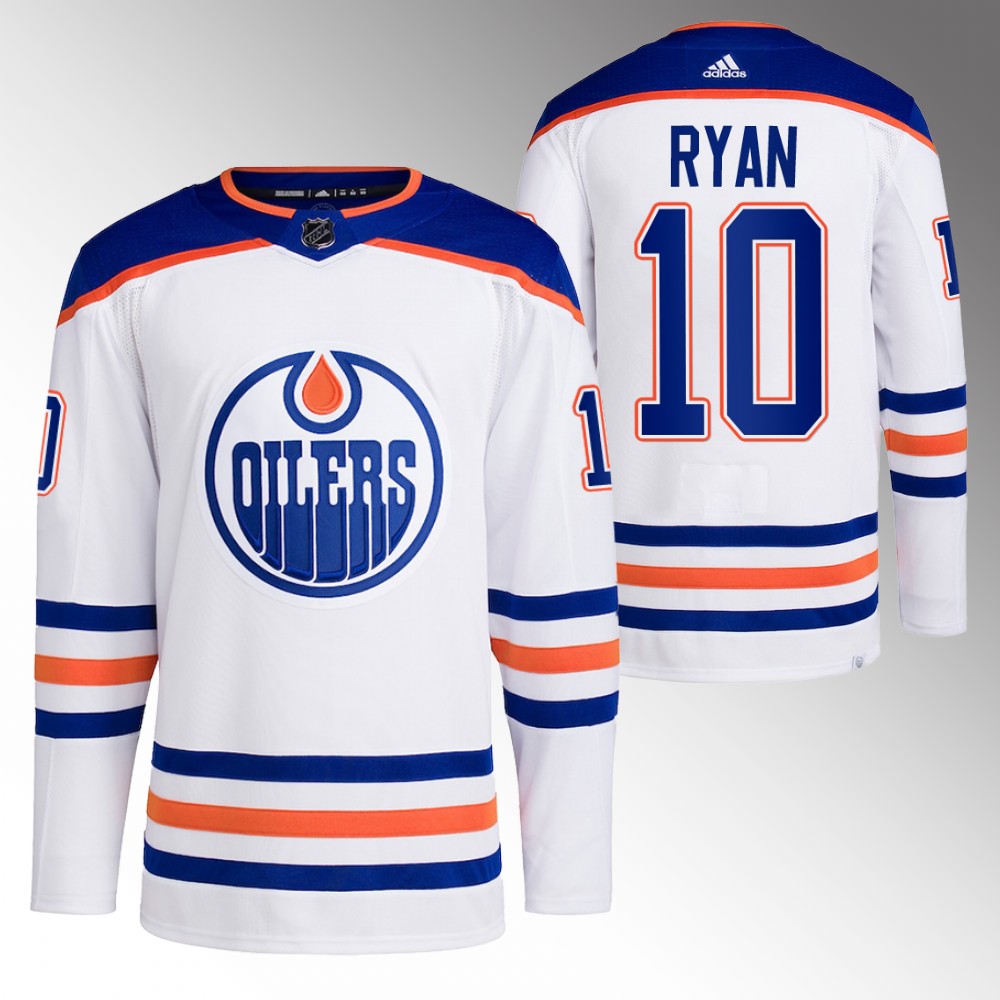 2022-23 Edmonton Oilers Derek Ryan White Primegreen Authentic Away Jersey