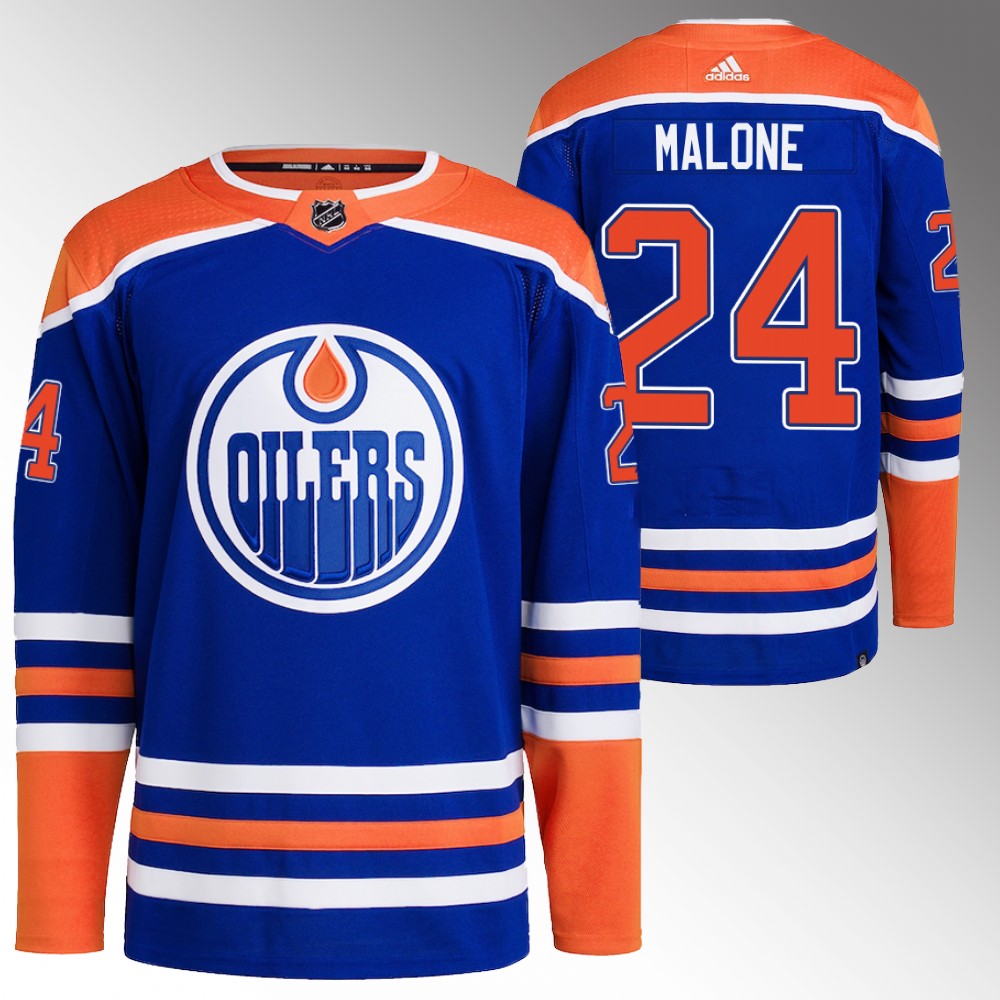 2022-23 Edmonton Oilers Reid Schaefer Blue Primegreen Authentic Home Jersey