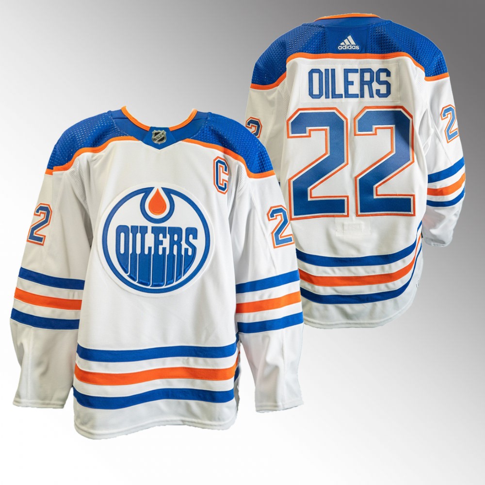 2022-23 Edmonton Oilers White Primegreen Authentic Away Jersey