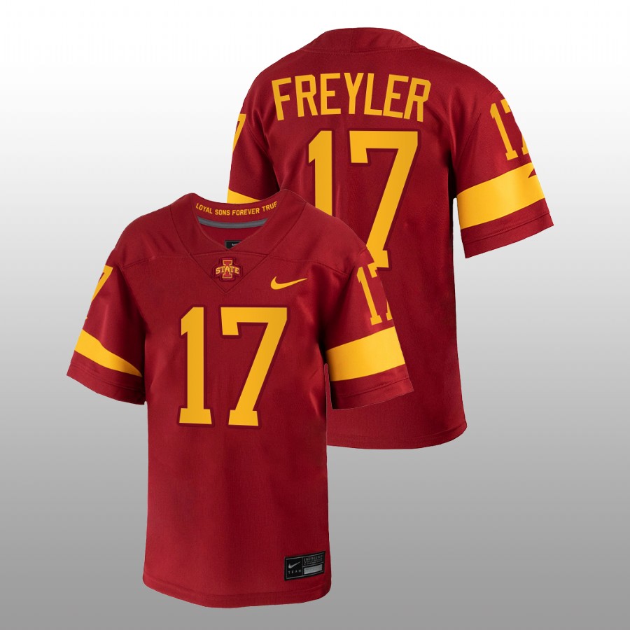 2022-23 Iowa State Cyclones Beau Freyler College Football Red Jersey