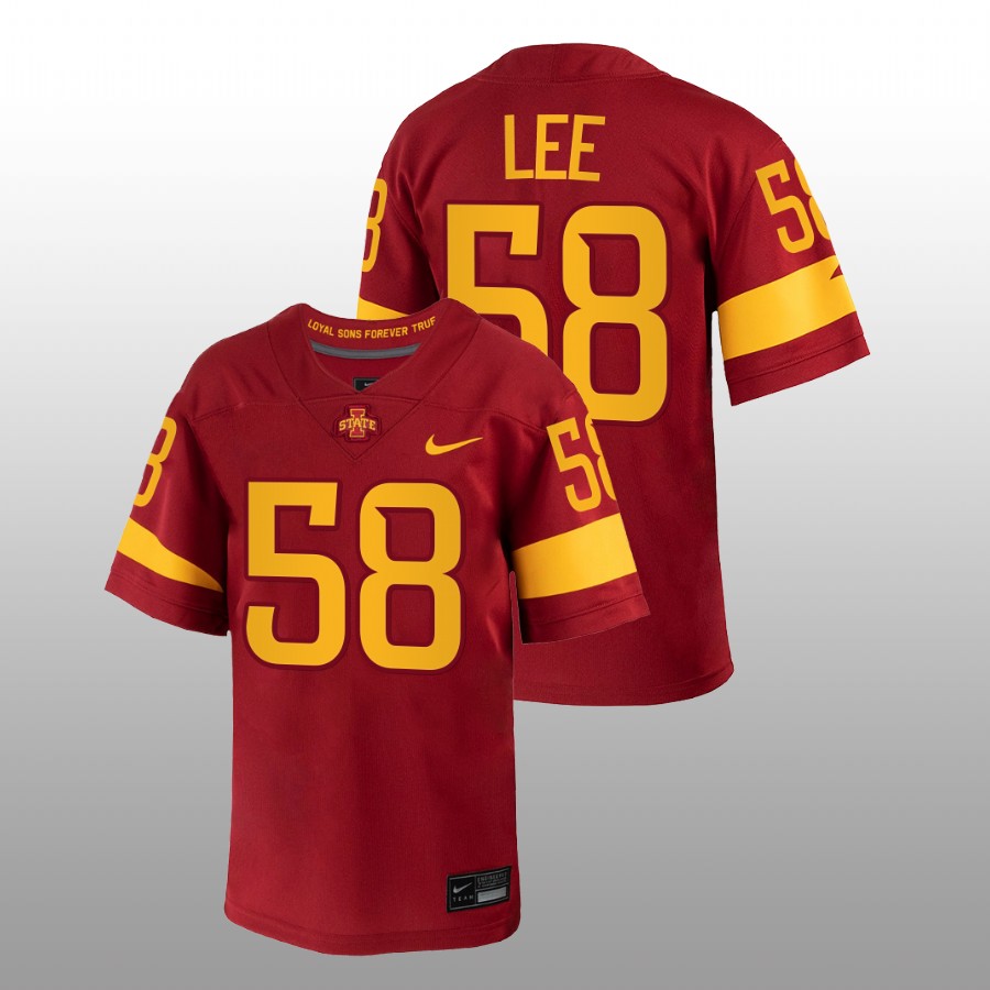 2022-23 Iowa State Cyclones Isaiah Lee College Football Red Jersey