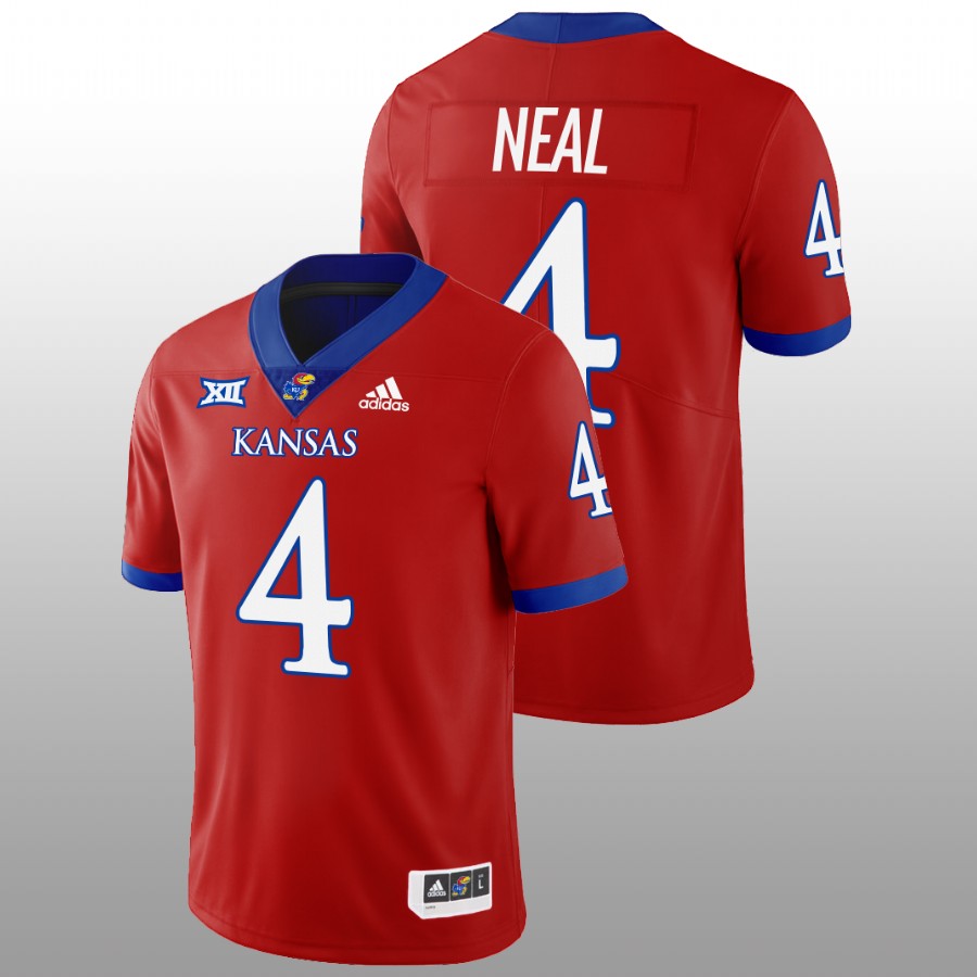 2022-23 Kansas Jayhawks Devin Neal College Football Red Jersey