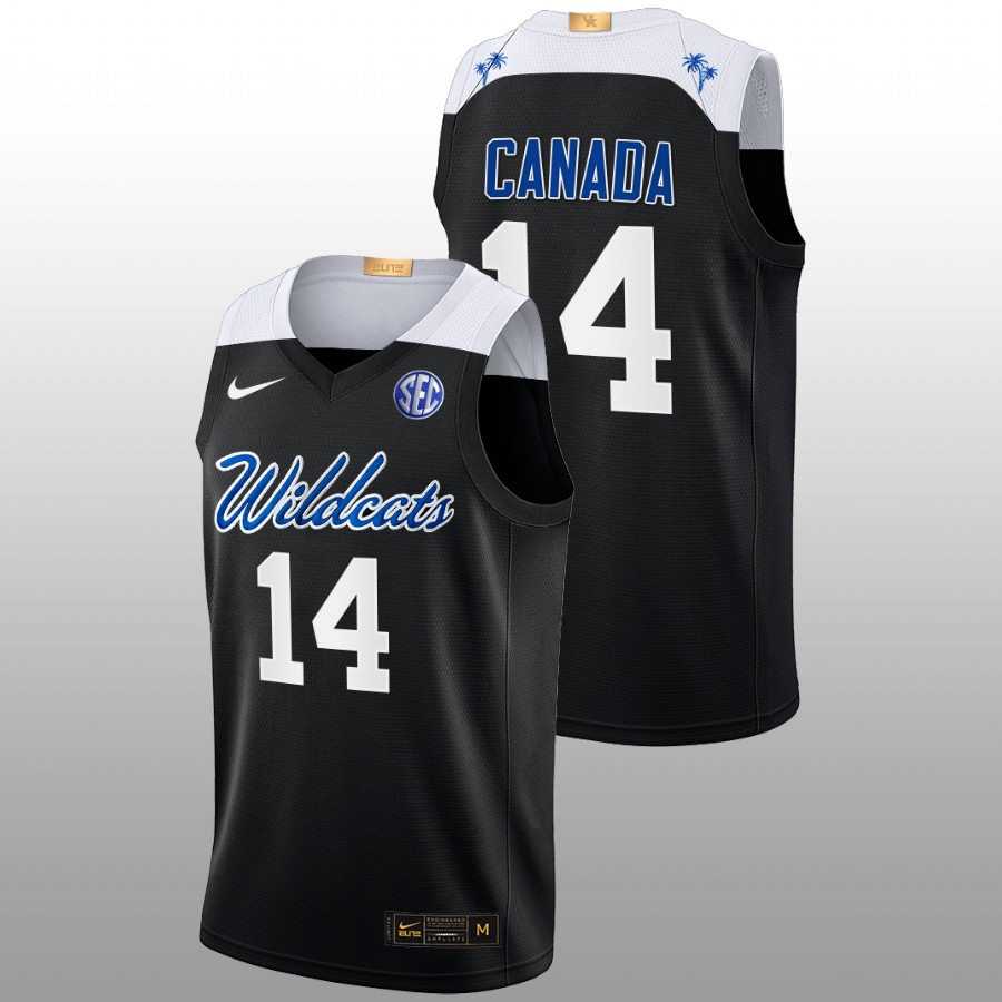 2022-23 Kentucky Wildcats Brennan Canada College Basketball Black Elite Jersey Men