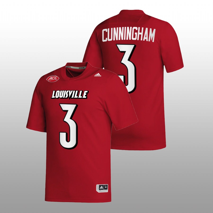 2022-23 Louisville Cardinals Malik Cunningham College Football Red Jersey NIL Replica