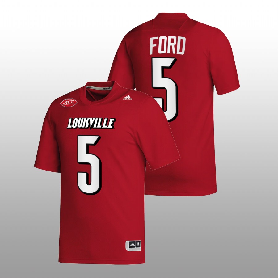 2022-23 Louisville Cardinals Marshon Ford College Football Red Jersey NIL Replica