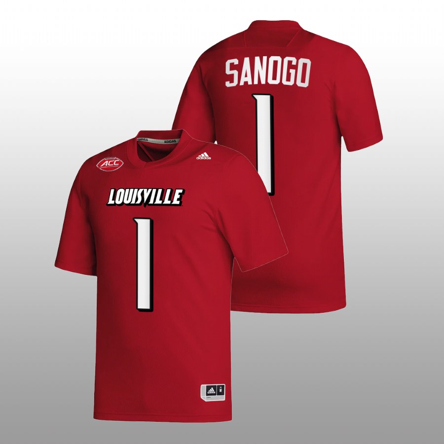 2022-23 Louisville Cardinals Momo Sanogo College Football Red Jersey NIL Replica