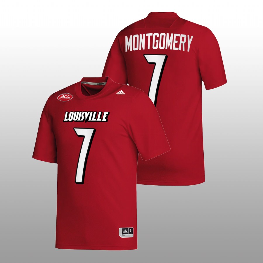 2022-23 Louisville Cardinals Monty Montgomery College Football Red Jersey NIL Replica