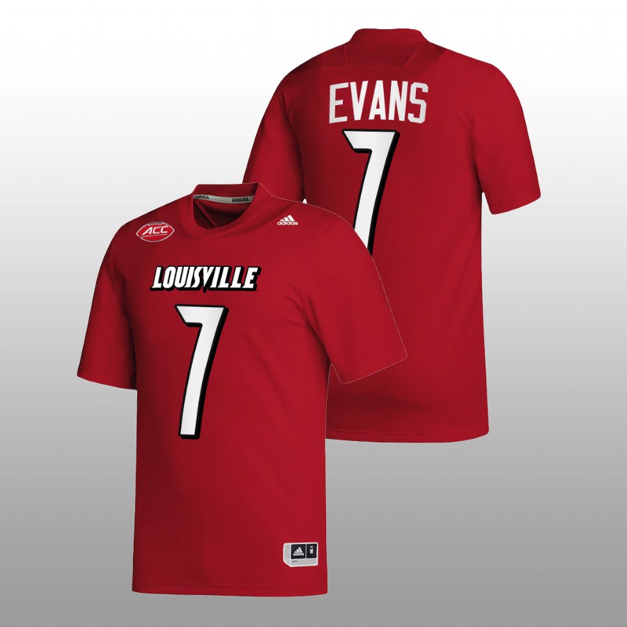 2022-23 Louisville Cardinals Tiyon Evans College Football Red Jersey NIL Replica