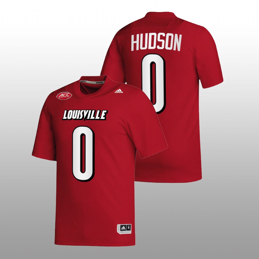 2022-23 Louisville Cardinals Tyler Hudson College Football Red Jersey NIL Replica
