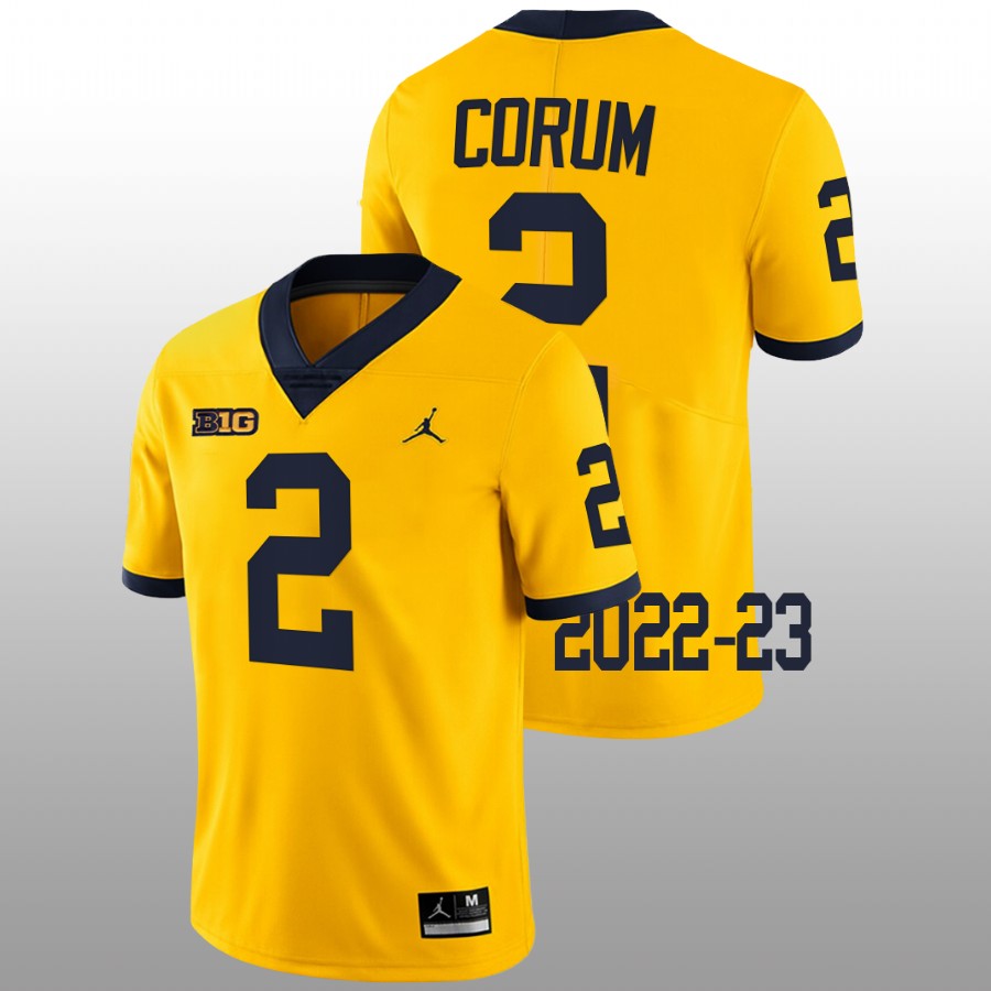 2022-23 Michigan Wolverines Blake Corum College Football Maize Jersey Limited