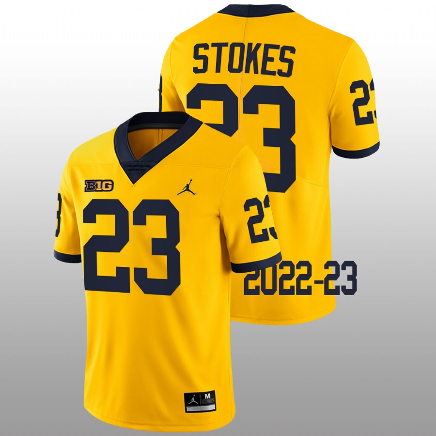 2022-23 Michigan Wolverines C.J. Stokes College Football Maize Jersey Limited