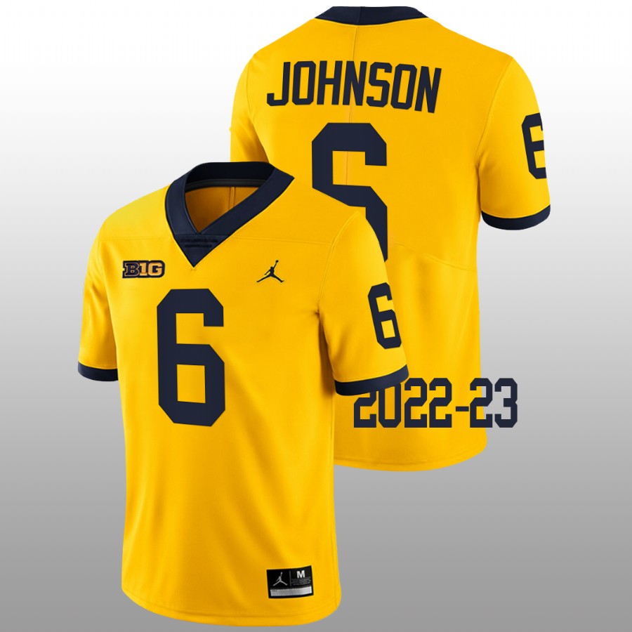 2022-23 Michigan Wolverines Cornelius Johnson College Football Maize Jersey Limited