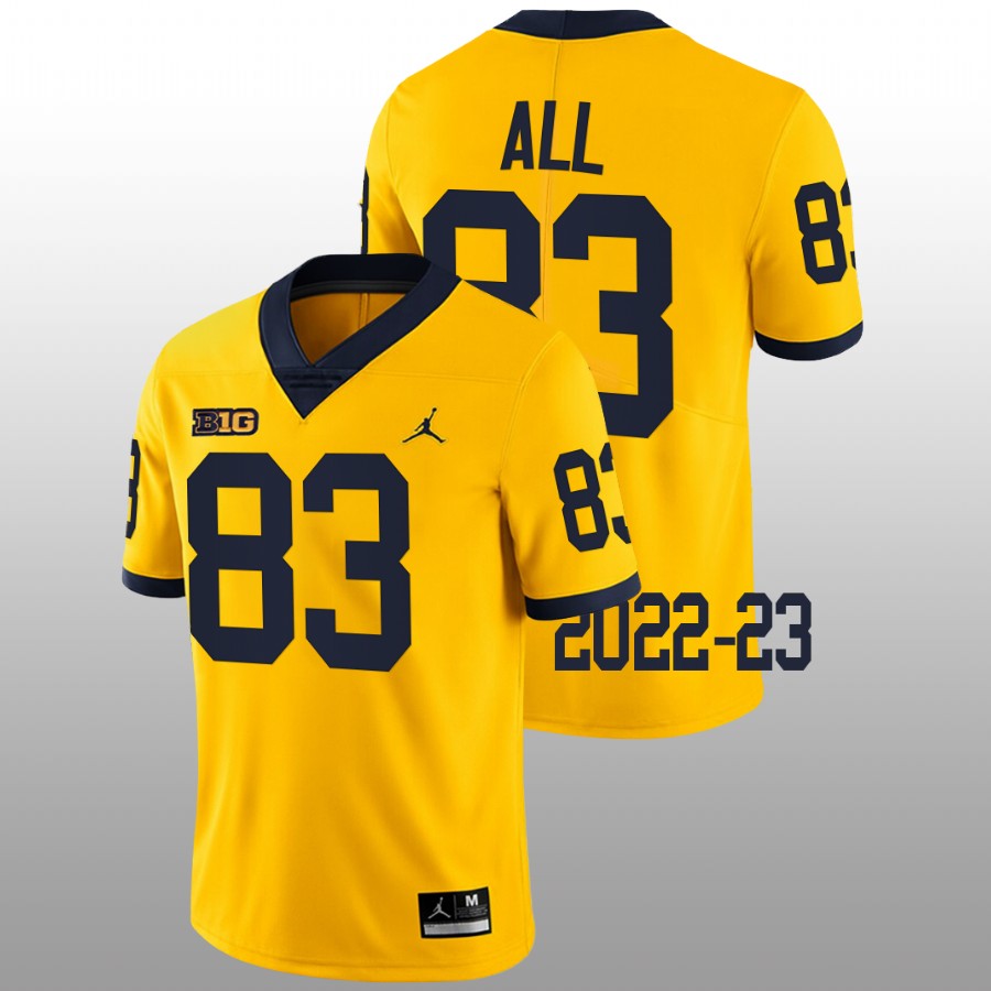 2022-23 Michigan Wolverines Erick All College Football Maize Jersey Limited