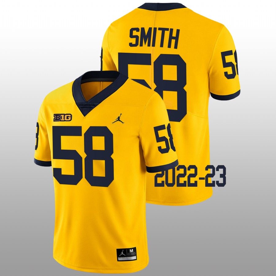2022-23 Michigan Wolverines Mazi Smith College Football Maize Jersey Limited
