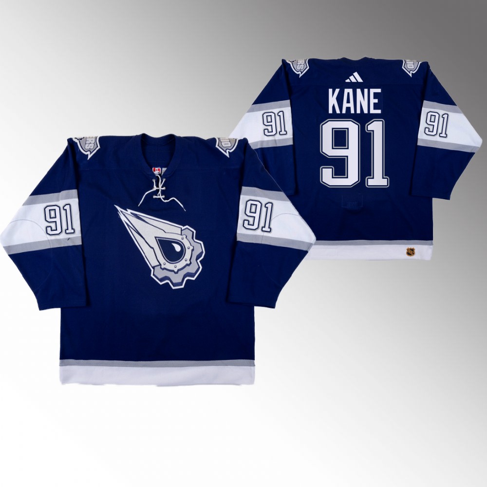2022-23 Oilers Evander Kane Navy Reverse Retro 2.0 Replica Jersey