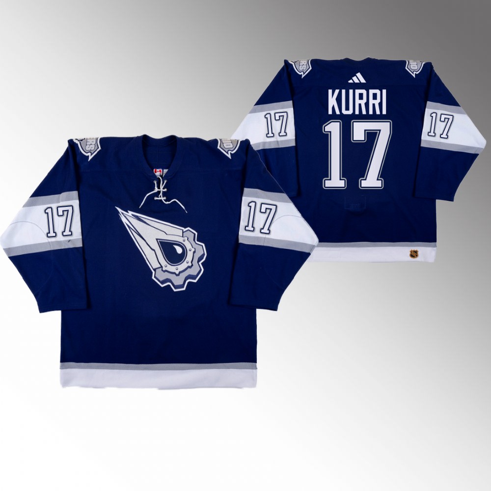 2022-23 Oilers Jari Kurri Navy Reverse Retro 2.0 Replica Jersey