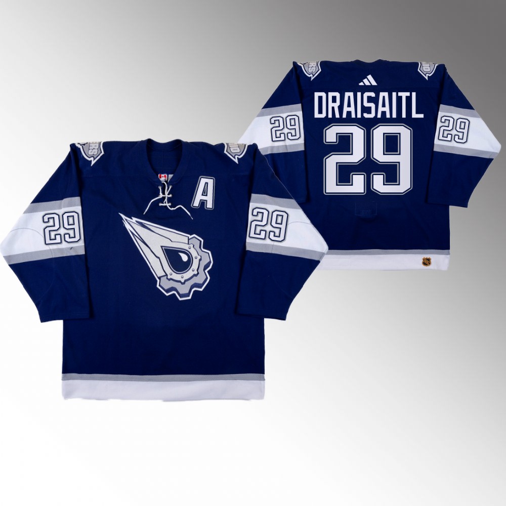2022-23 Oilers Leon Draisaitl Navy Reverse Retro 2.0 Replica Jersey