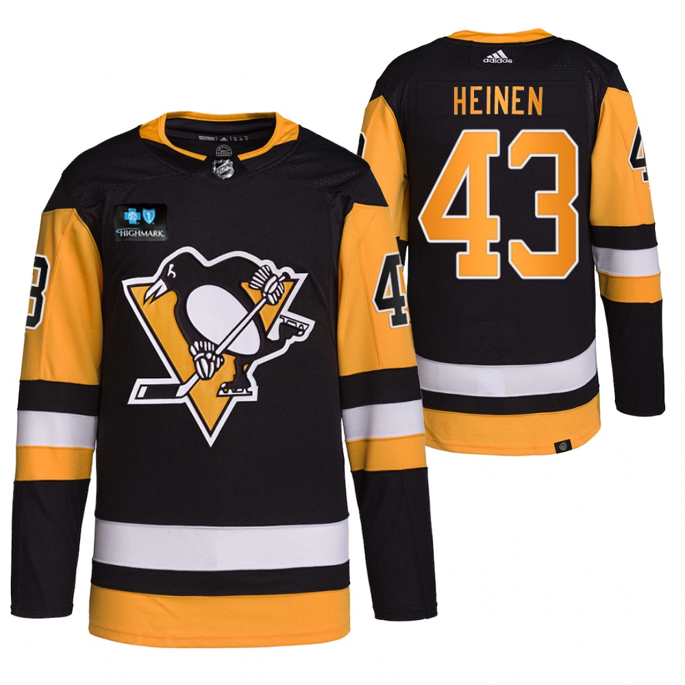2022-23 Pittsburgh Penguins Danton Heinen Black Authentic Pro Highmark Ad patch Jersey