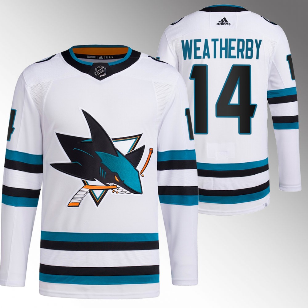 2022-23 San Jose Sharks Jasper Weatherby White Away Primegreen Authentic Jersey