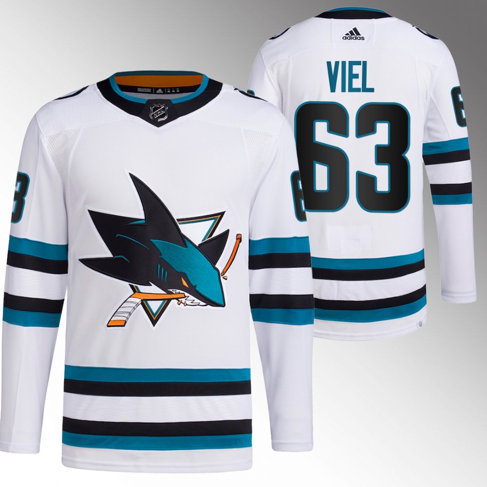 2022-23 San Jose Sharks Jeffrey Viel White Away Primegreen Authentic Jersey