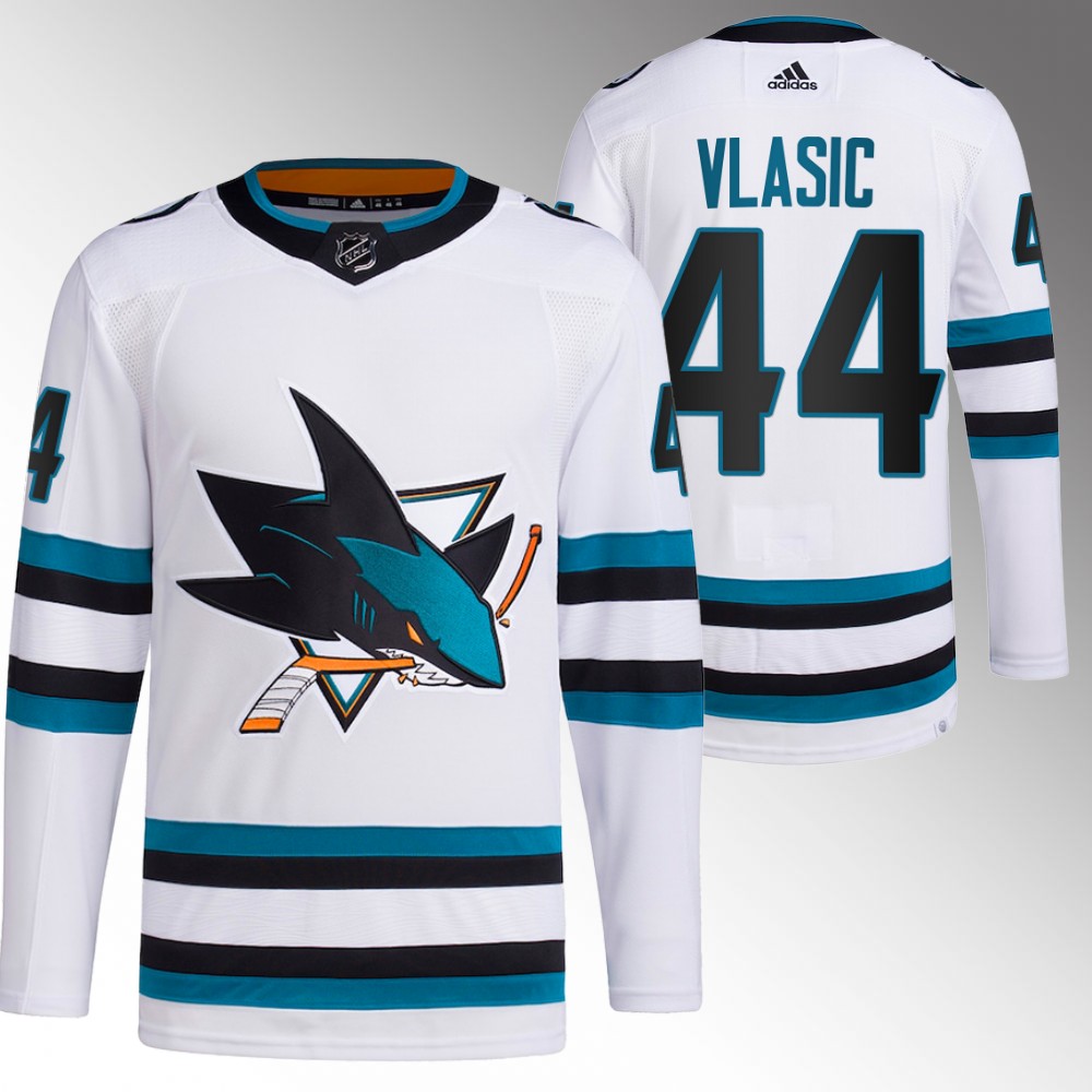 2022-23 San Jose Sharks Marc-Edouard Vlasic White Away Primegreen Authentic Jersey