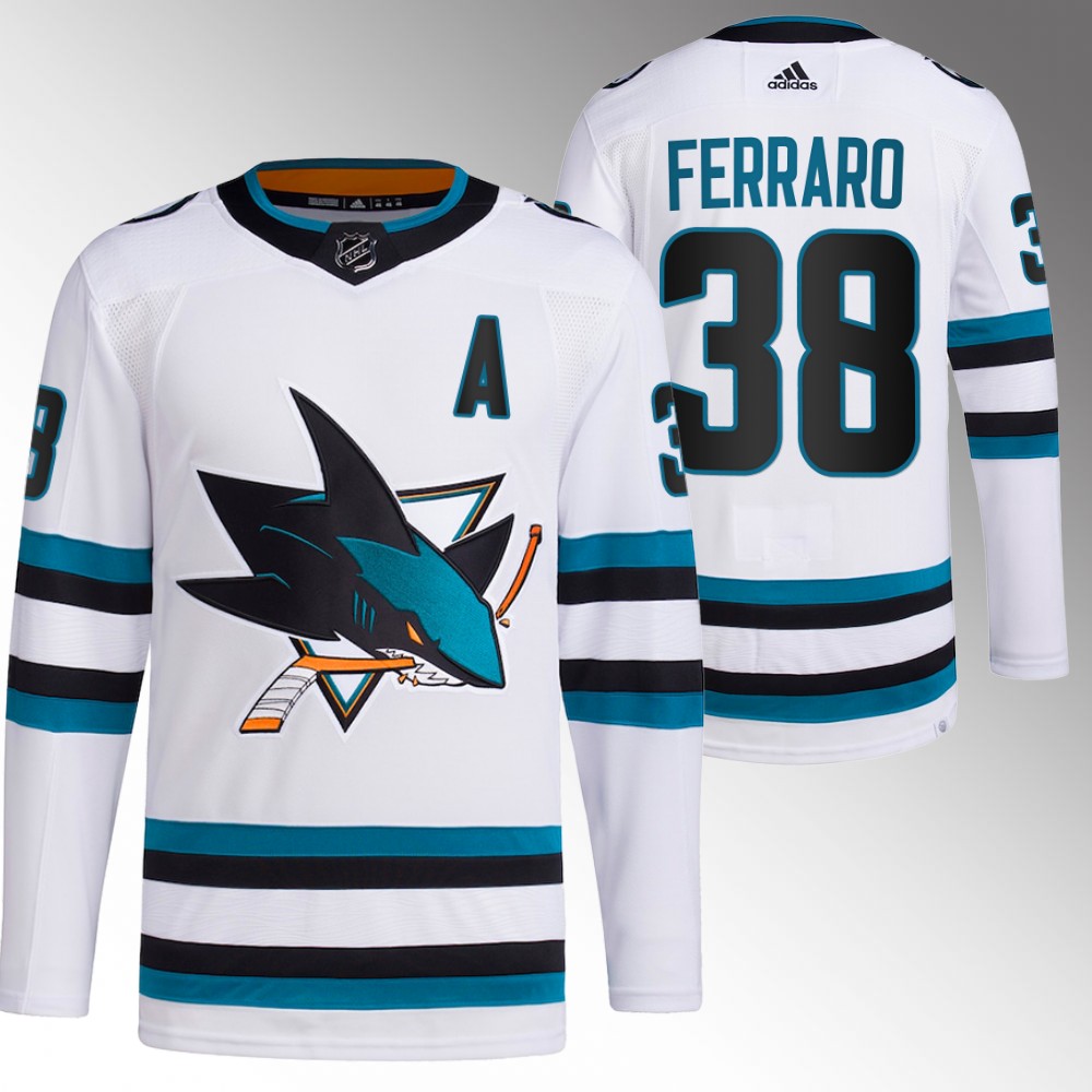 2022-23 San Jose Sharks Mario Ferraro White Away Primegreen Authentic Jersey