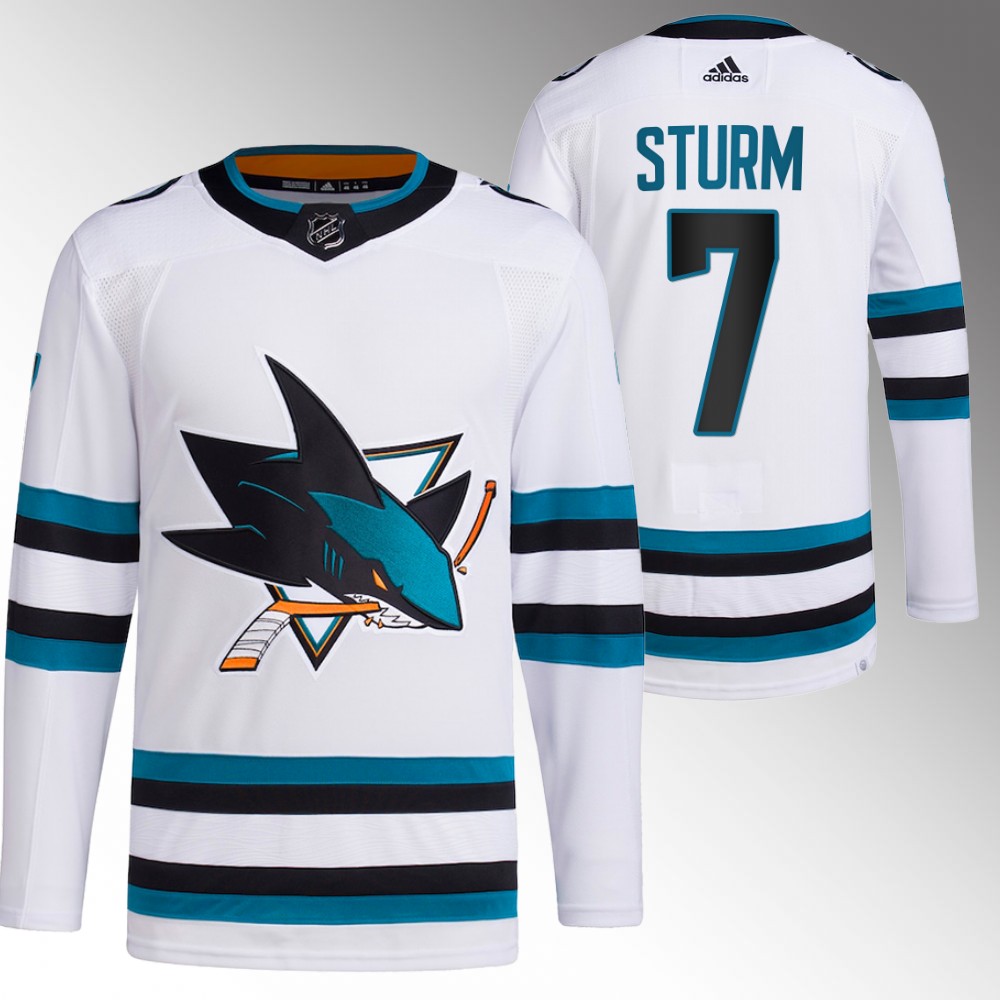 2022-23 San Jose Sharks Nico Sturm White Away Primegreen Authentic Jersey
