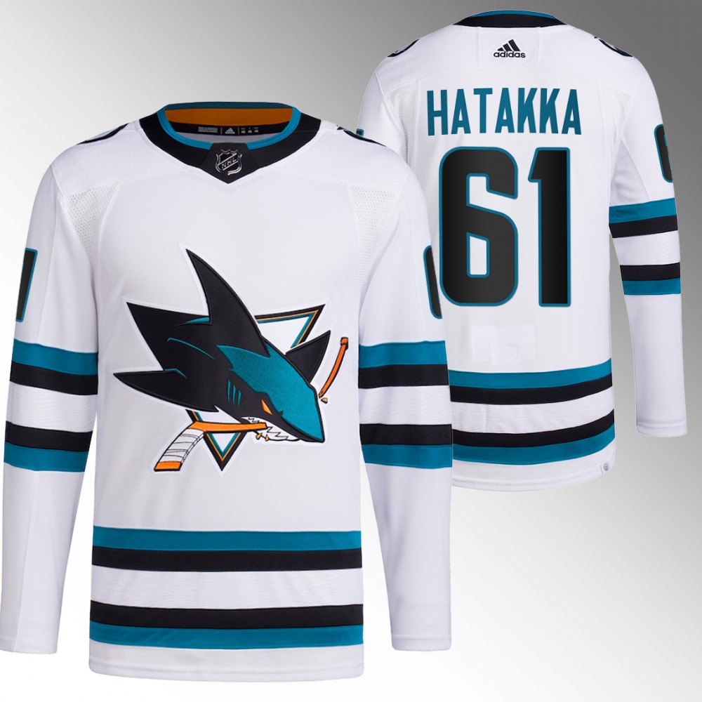 2022-23 San Jose Sharks Santeri Hatakka White Away Primegreen Authentic Jersey