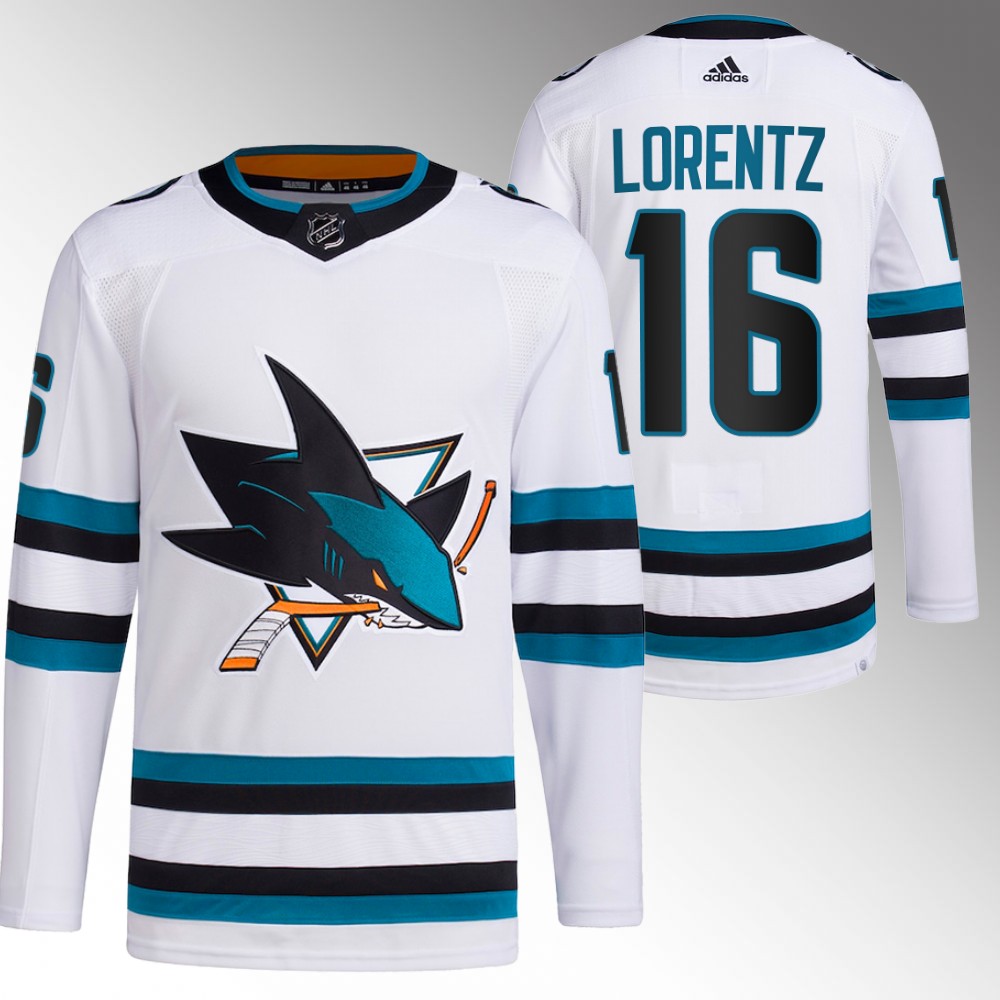 2022-23 San Jose Sharks Steven Lorentz White Away Primegreen Authentic Jersey