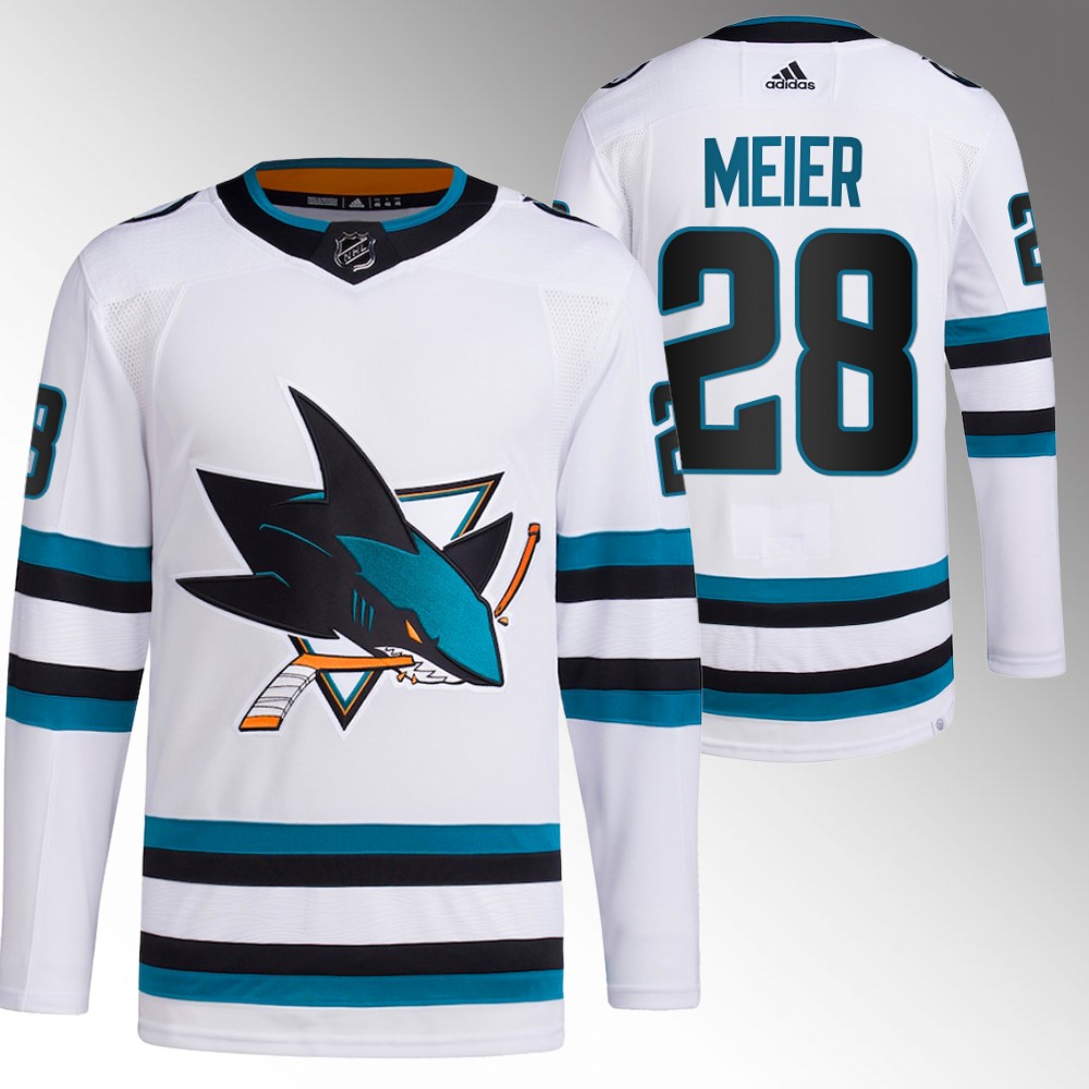 2022-23 San Jose Sharks Timo Meier White Away Primegreen Authentic Jersey
