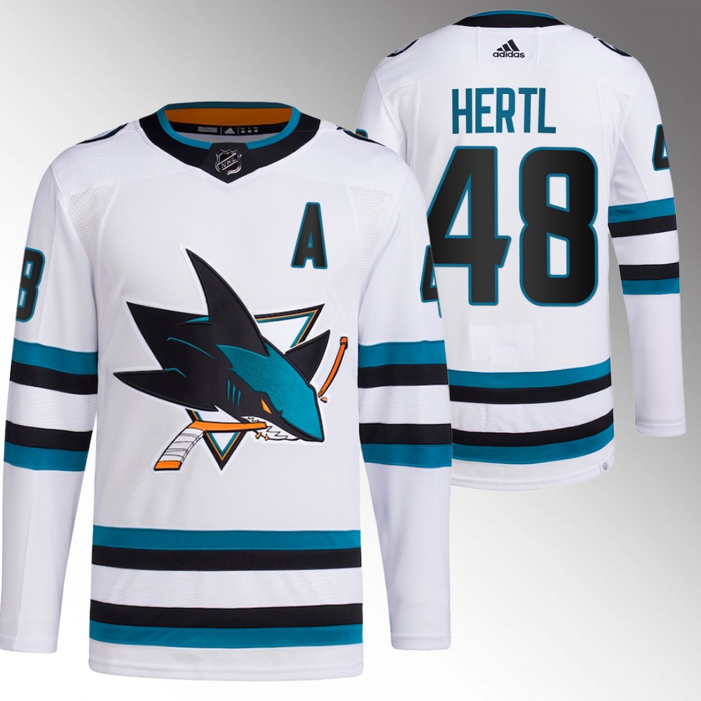 2022-23 San Jose Sharks Tomas Hertl White Away Primegreen Authentic Jersey
