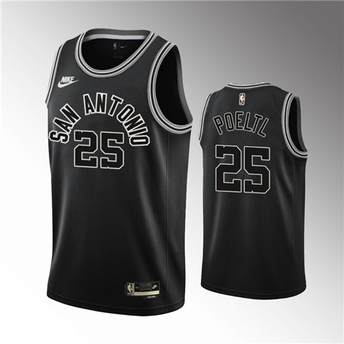 San Antonio Spurs Jakob Poeltl 2022-23 Classic Edition Black 50th Season stitched Jersey #25