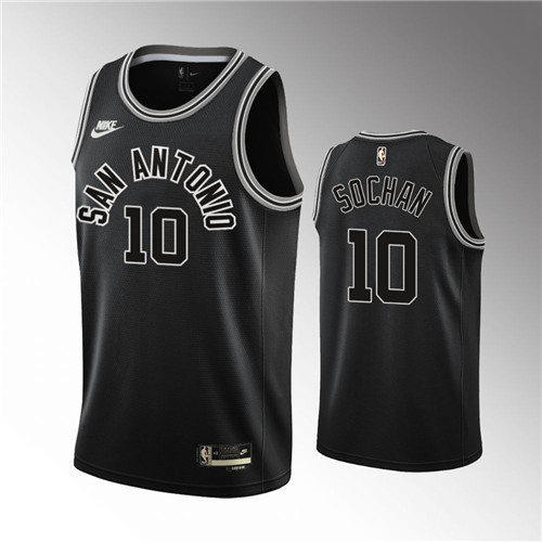 San Antonio Spurs Jeremy Sochan 2022-23 Classic Edition Black 50th Season stitched Jersey #10