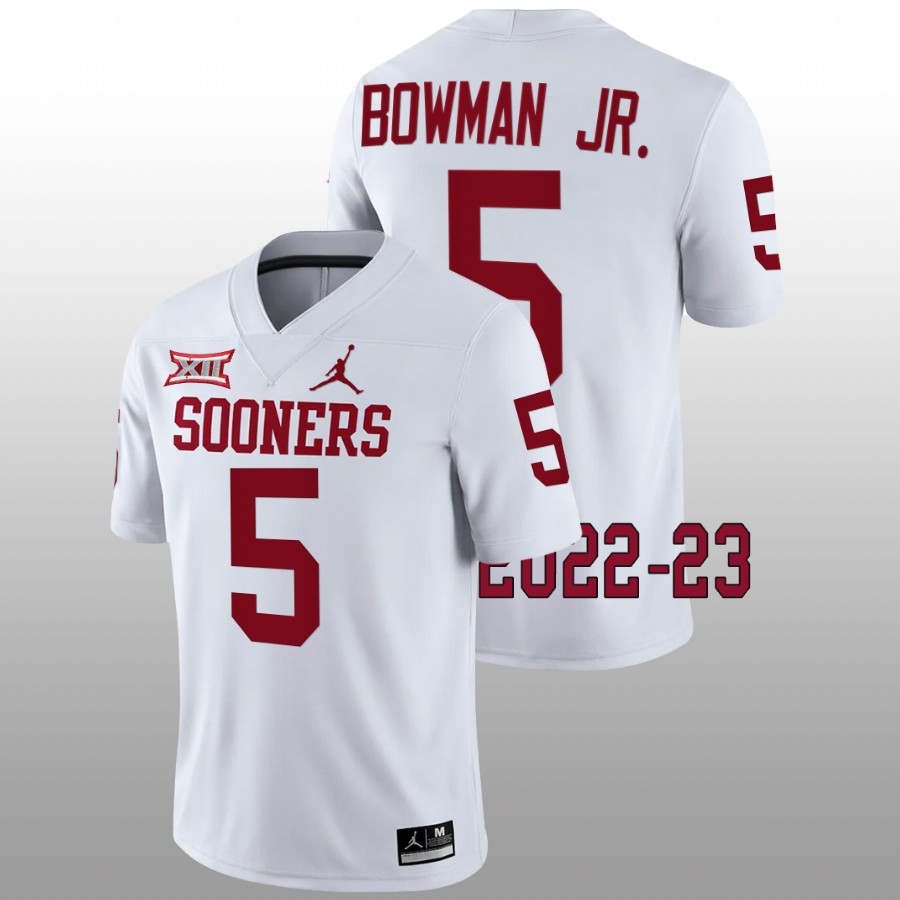 2022 23 oklahoma sooners billy bowman jr. white college football game jersey