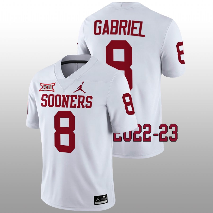 2022 23 oklahoma sooners dillon gabriel white college football game jersey