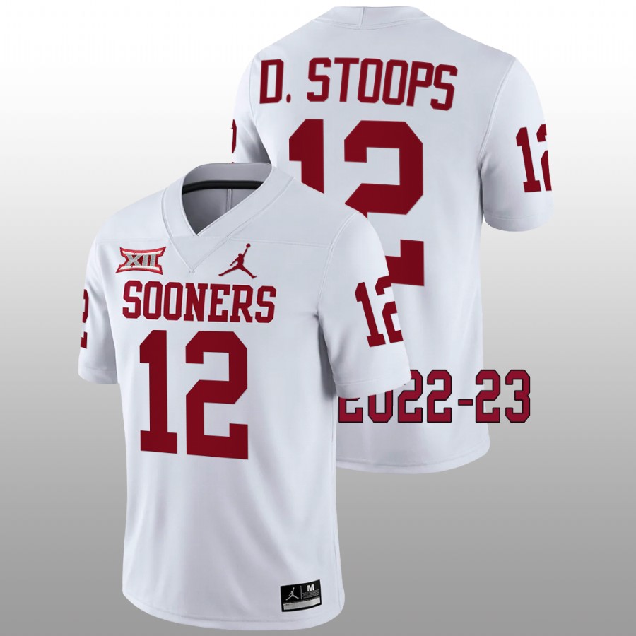 2022 23 oklahoma sooners drake stoops white college football game jersey
