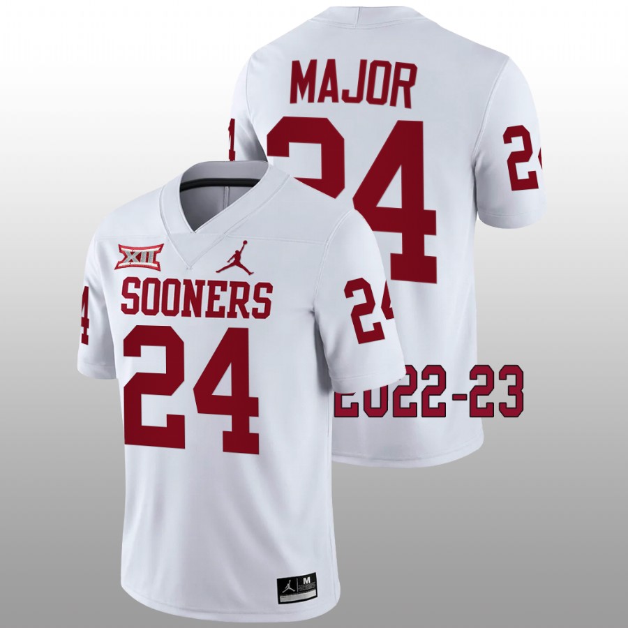 2022 23 oklahoma sooners marcus major white college football game jersey