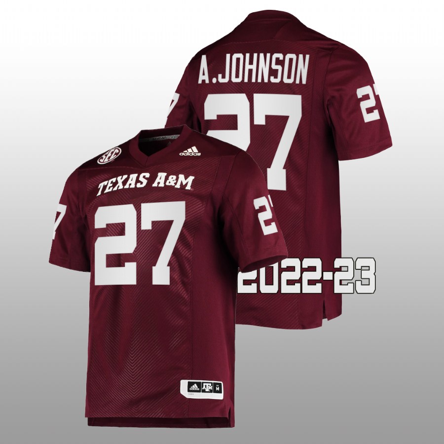 2022 23 texas a&m aggies antonio johnson maroon college football jersey