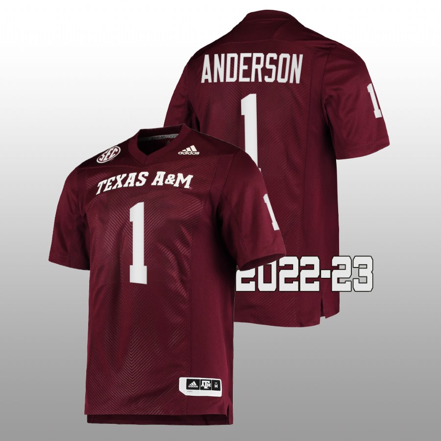 2022 23 texas a&m aggies bryce anderson maroon college football jersey