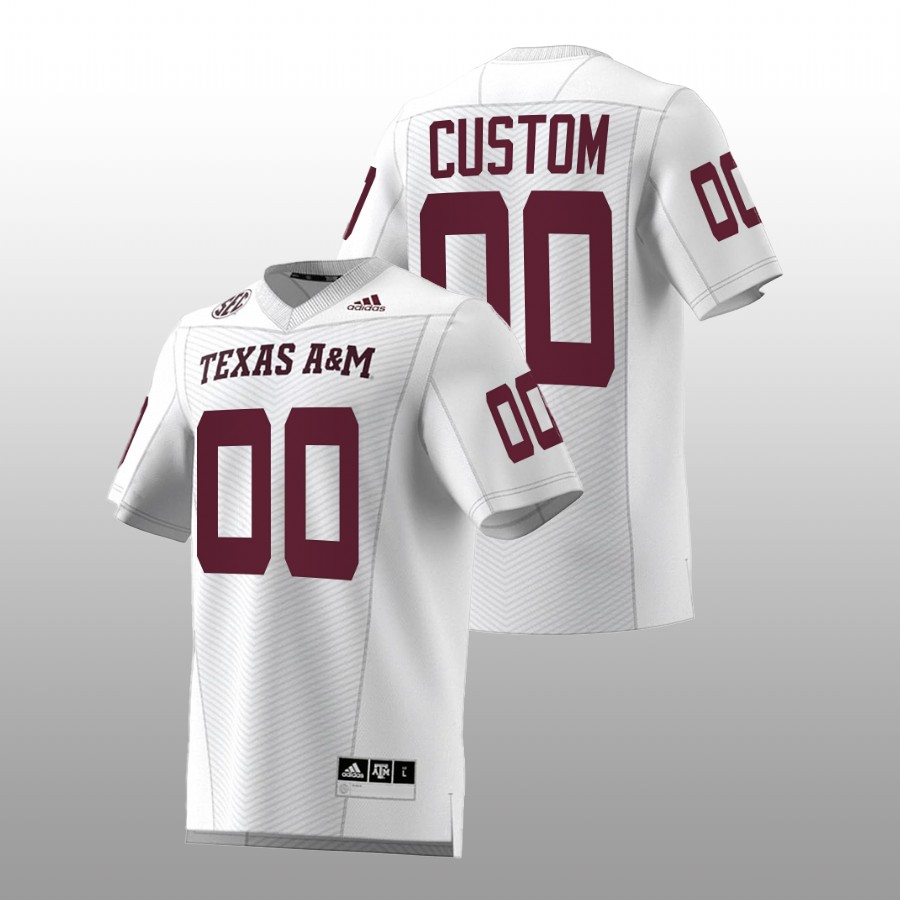 2022 23 texas a&m aggies custom white football premier strategy men jersey